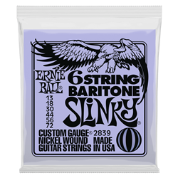 Ernie Ball 6-String Baritone Slinky Electric Guitar Strings - 13-72