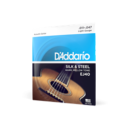 D'Addario Silk & Steel Light Acoustic Guitar Strings - 11-47