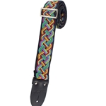 Henry Heller 2" Woven Jacquard Guitar/Strap w/ Tri-Glide and Nylon Backing - Rainbow