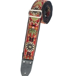 Henry Heller 2" Woven Jacquard Guitar/Bass Strap w/ Tri-Glide and Nylon Backing - Red/Green