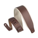 Levy's Amped Series Leather Guitar Strap - Brown / Cream
