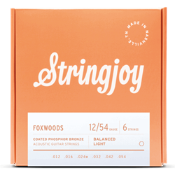 Stringjoy Foxwoods Light Guage (12-54) Coated Phosphor Bronze Acoustic Guitar Strings