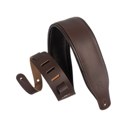Levy's Amped Series Leather Guitar Strap - Dark Brown