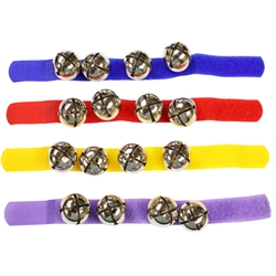 Wrist / Ankle Bells w/ Colorful Straps - Set of 12